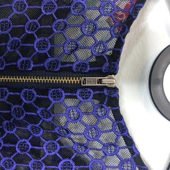 Parker Emilia Blue Ruffle Lace Mini Dress Small - Picture 10 of 10